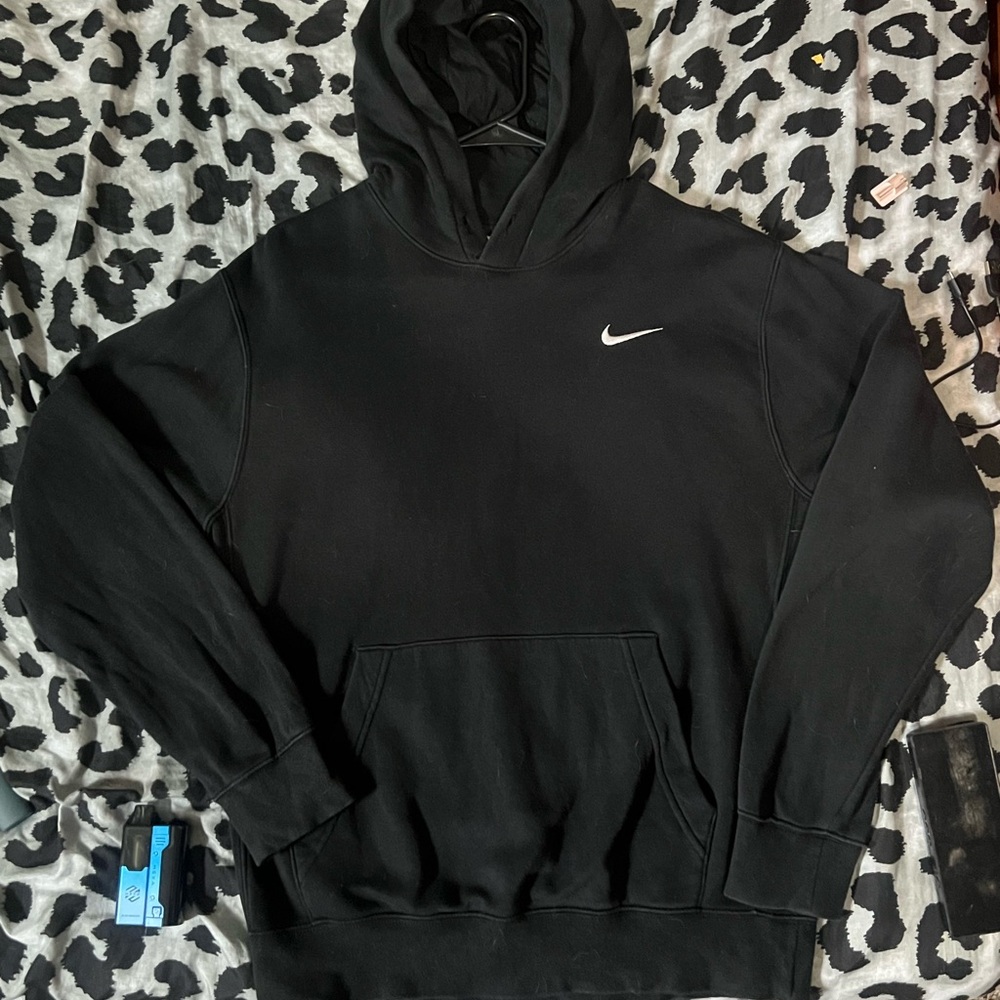 Nike Black Pullover Hoodie with White Swoosh